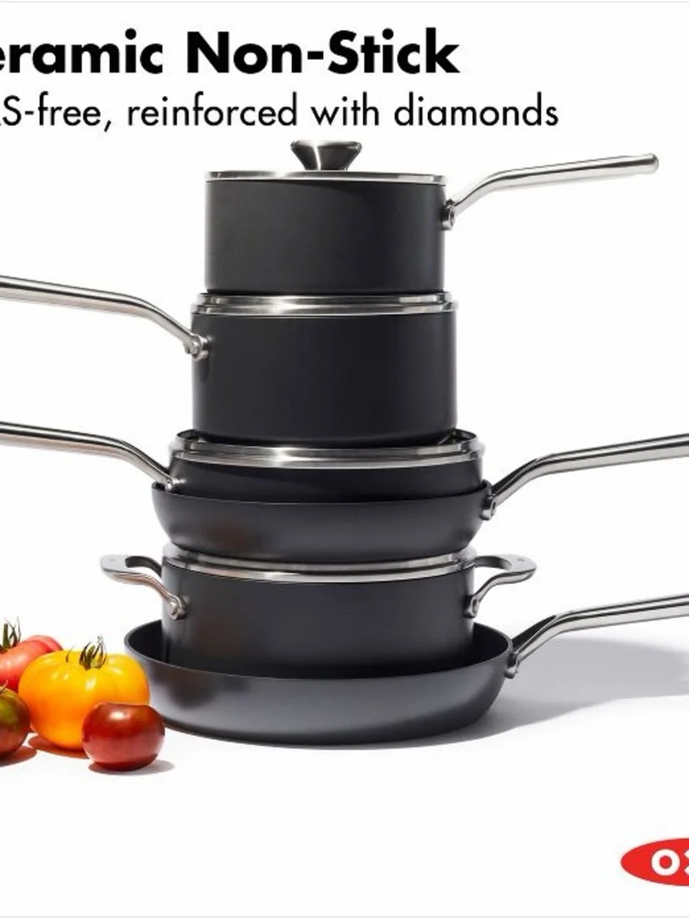 OXO Ceramic Professional Non-Stick 10-Piece Cookware Set - Sealed & NWT